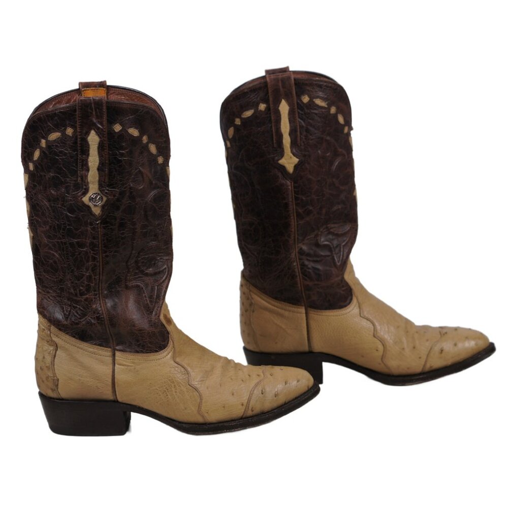 Montana Full Quill Ostrich Triad Western Cowboy Boots Inlay Mexico Men's 9 D - Picture 5 of 14